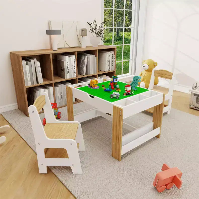 Ensemble de table et chaises pour enfants, table d'activités d'apprentissage moderne, table d'activités pour enfants avec plateau 2 en 1, mobilier de jeu pour jouer et dessiner