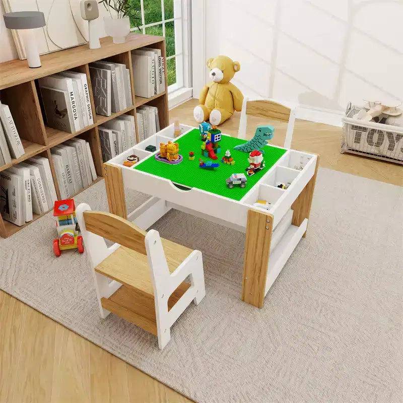 Ensemble de table et chaises pour enfants, table d'activités d'apprentissage moderne, table d'activités pour enfants avec plateau 2 en 1, mobilier de jeu pour jouer et dessiner