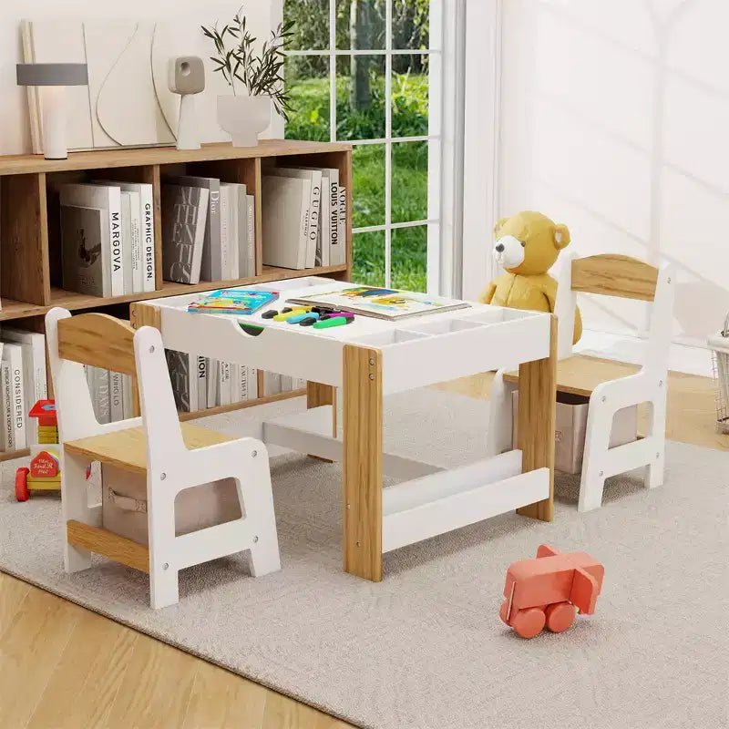 Ensemble de table et chaises pour enfants, table d'activités d'apprentissage moderne, table d'activités pour enfants avec plateau 2 en 1, mobilier de jeu pour jouer et dessiner