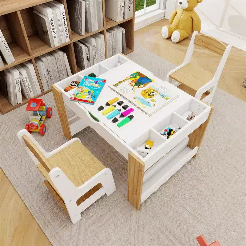 Ensemble de table et chaises pour enfants, table d'activités d'apprentissage moderne, table d'activités pour enfants avec plateau 2 en 1, mobilier de jeu pour jouer et dessiner