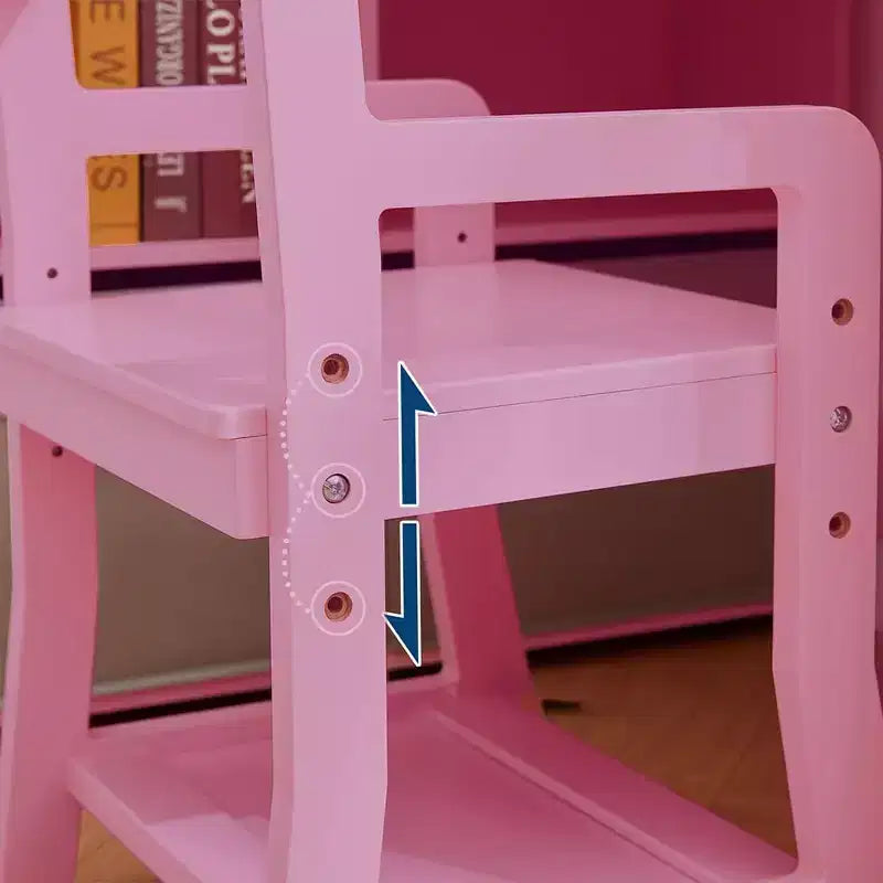 COZONY Bureau et Chaise pour Enfants, Bureau d'étude en Bois avec Étagère, Tableau d'affichage, Tiroir, Armoire pour Garçons et Filles, Chaise Réglable, pour les 3-8 Ans