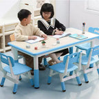 Table et 6 Chaises pour Enfants Réglables en Hauteur pour les 2-10 Ans, Supporte Jusqu'à 136 kg, Table Multi-Activités pour Enfants, pour Salles de Classe, Garderies, Maisons