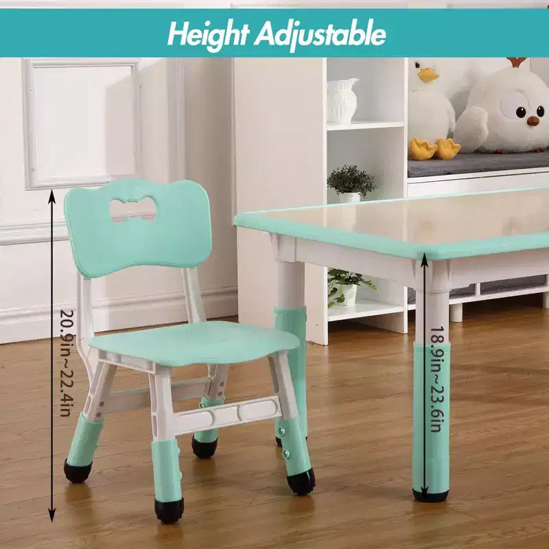 Table et 6 Chaises pour Enfants Réglables en Hauteur pour les 2-10 Ans, Supporte Jusqu'à 136 kg, Table Multi-Activités pour Enfants, pour Salles de Classe, Garderies, Maisons