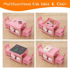 Table et chaises d'activités 3 en 1 pour enfants GustoWave, avec 2 chaises, bureau d'art pour tout-petits pour la maison, la garderie, la salle de jeux