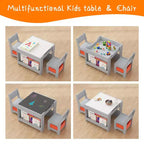 Table et chaises d'activités 3 en 1 pour enfants GustoWave, avec 2 chaises, bureau d'art pour tout-petits pour la maison, la garderie, la salle de jeux
