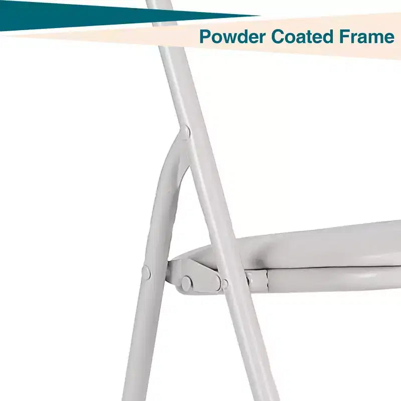 Ensemble table et chaises pliantes en métal GustoWave, chaises pliantes rembourrées en cuir avec coussin confortable et cadre en acier durable, table carrée