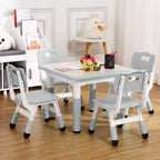COZONY Table Enfant Réglable avec 4 Chaises, Ensemble Table d'Activités pour Tout-Petits de 23" pour les 2-10 Ans, Bureau de Salle de Jeux Maternelle avec Pieds Antidérapants et Plateau Anti-Graffiti