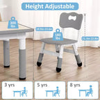 COZONY Table Enfant Réglable avec 4 Chaises, Ensemble Table d'Activités pour Tout-Petits de 23" pour les 2-10 Ans, Bureau de Salle de Jeux Maternelle avec Pieds Antidérapants et Plateau Anti-Graffiti