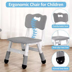 COZONY Table Enfant Réglable avec 4 Chaises, Ensemble Table d'Activités pour Tout-Petits de 23" pour les 2-10 Ans, Bureau de Salle de Jeux Maternelle avec Pieds Antidérapants et Plateau Anti-Graffiti