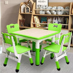 COZONY Table Enfant Réglable avec 4 Chaises, Ensemble Table d'Activités pour Tout-Petits de 23" pour les 2-10 Ans, Bureau de Salle de Jeux Maternelle avec Pieds Antidérapants et Plateau Anti-Graffiti