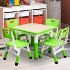 COZONY Table Enfant Réglable avec 4 Chaises, Ensemble Table d'Activités pour Tout-Petits de 23" pour les 2-10 Ans, Bureau de Salle de Jeux Maternelle avec Pieds Antidérapants et Plateau Anti-Graffiti