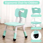 COZONY Table Enfant Réglable avec 4 Chaises, Ensemble Table d'Activités pour Tout-Petits de 23" pour les 2-10 Ans, Bureau de Salle de Jeux Maternelle avec Pieds Antidérapants et Plateau Anti-Graffiti