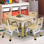 COZONY Table Enfant Réglable avec 4 Chaises, Ensemble Table d'Activités pour Tout-Petits de 23" pour les 2-10 Ans, Bureau de Salle de Jeux Maternelle avec Pieds Antidérapants et Plateau Anti-Graffiti