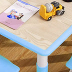 COZONY Table Enfant Réglable avec 4 Chaises, Ensemble Table d'Activités pour Tout-Petits de 23" pour les 2-10 Ans, Bureau de Salle de Jeux Maternelle avec Pieds Antidérapants et Plateau Anti-Graffiti