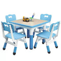 COZONY Adjustable Kids Table with 4 Chairs, 23 Toddler Activity Table Set for Ages 2-10, Preschool Playroom Desk with Non-Slip Legs & Graffiti Top