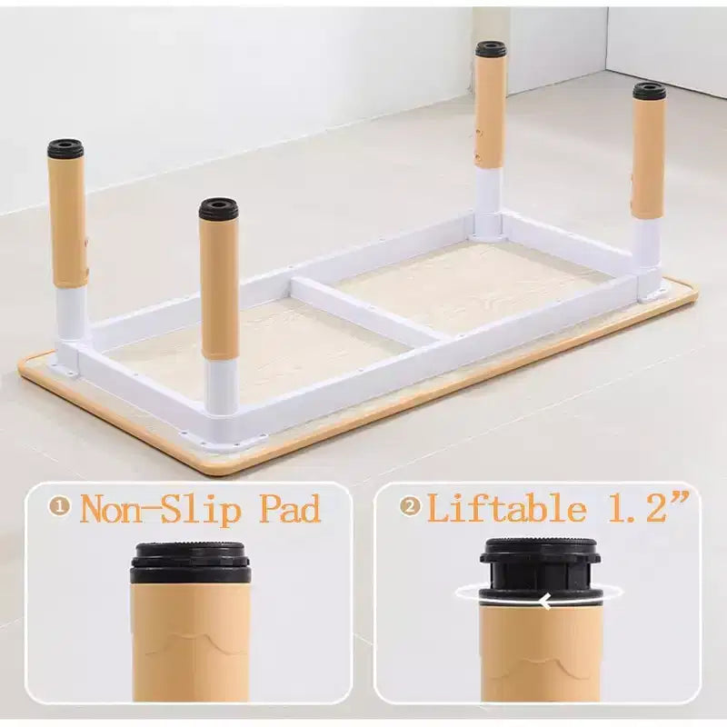 Table et 6 chaises pour enfants GustoWave, ensemble de table et 6 chaises pour tout-petits réglables en hauteur de 119 cm avec pieds antidérapants