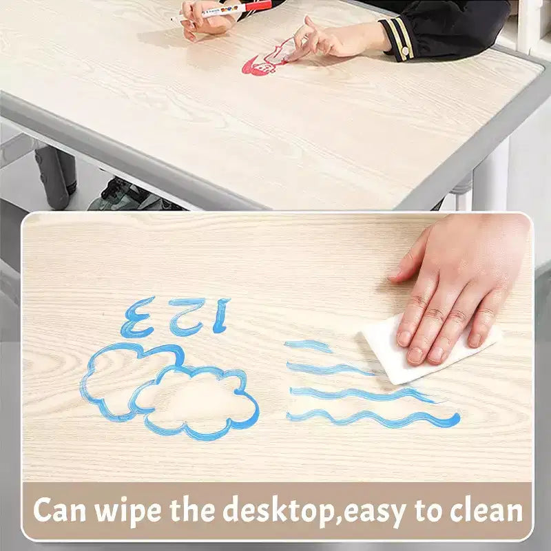 Table et 6 chaises pour enfants GustoWave, ensemble de table et 6 chaises pour tout-petits réglables en hauteur de 119 cm avec pieds antidérapants