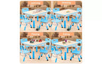Ensemble table et chaises pour enfants GustoWave (4 pièces) réglable en hauteur - Table à activités essuyable de 32 pouces avec pieds antidérapants et organisateur