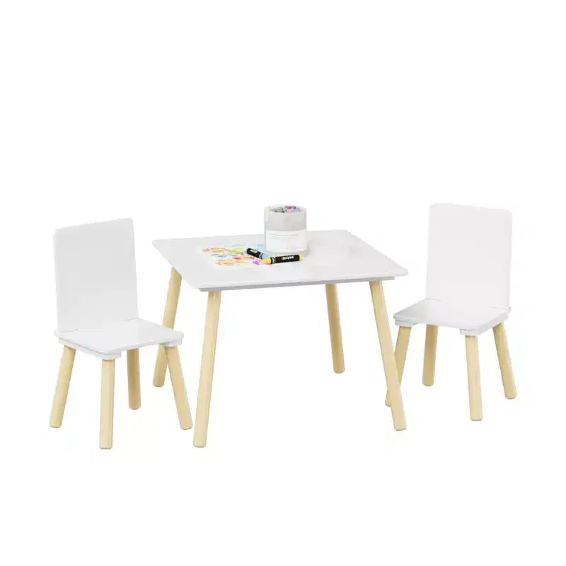Ensemble table et chaises pour tout-petits, bureau multifonctionnel et 2 chaises pour enfants, table d'étude/jouet/repas au design sûr pour enfants pour salon et chambre d'enfants