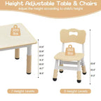 GustoWave Table et 6 Chaises pour Enfants, Ensemble Table et Chaises pour Tout-Petits de 2 à 10 Ans, Table d'Activités pour Enfants avec Boîte de Rangement