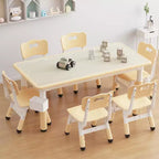 GustoWave Table et 6 Chaises pour Enfants, Ensemble Table et Chaises pour Tout-Petits de 2 à 10 Ans, Table d'Activités pour Enfants avec Boîte de Rangement