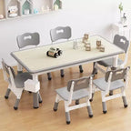 GustoWave Table et 6 Chaises pour Enfants, Ensemble Table et Chaises pour Tout-Petits de 2 à 10 Ans, Table d'Activités pour Enfants avec Boîte de Rangement