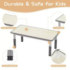 GustoWave Ensemble Table et Chaises pour Enfants, Table pour Tout-Petits et Ensemble de 4 Chaises Réglables en Hauteur, Dessus de Table Facile à Nettoyer, pour Salles de Classe, Gris Foncé