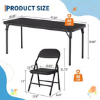 Ensemble table et 4 chaises pliantes pour enfants, pliable, ensemble table et chaises d'activités pour enfants, pour salle à manger, salon