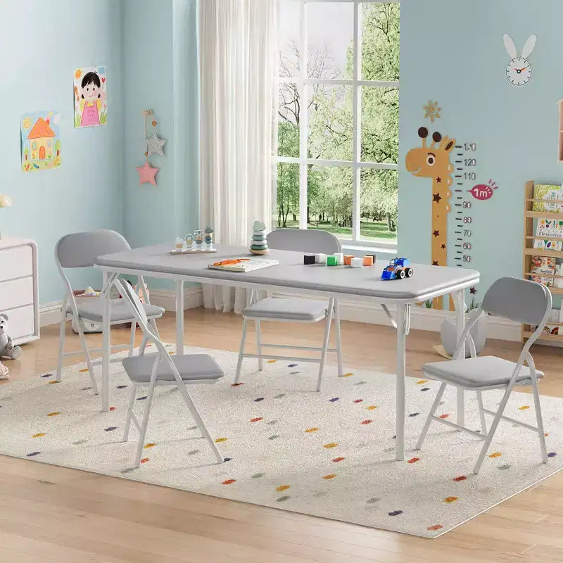 Ensemble table et 4 chaises pliantes pour enfants, pliable, ensemble table et chaises d'activités pour enfants, pour salle à manger, salon