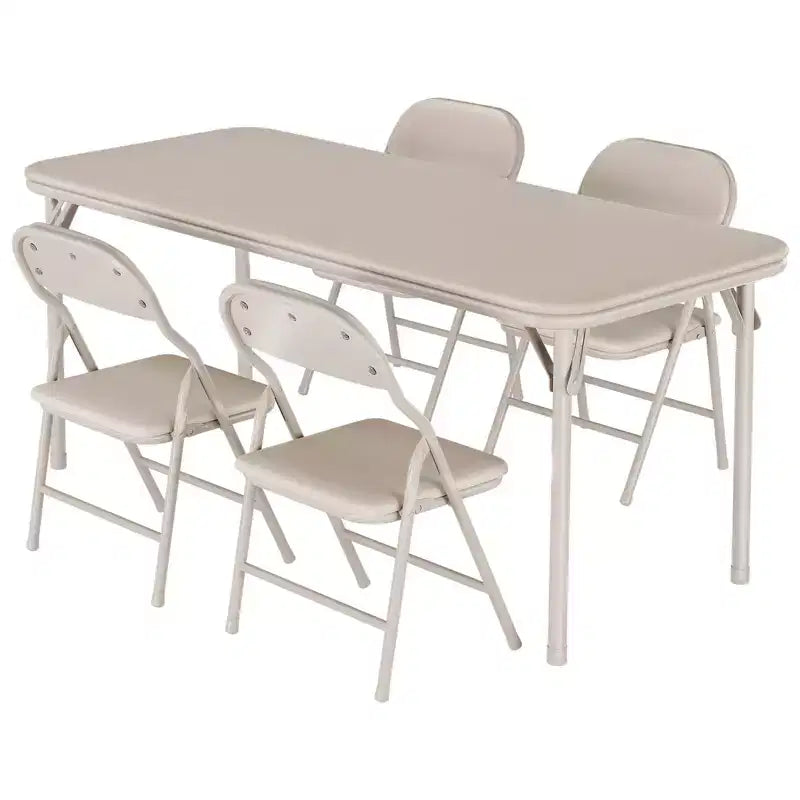 5-Piece Kids Folding Table and Chairs Set, Foldable, Children's Activity Table and Chairs Set, for Dining Room, Living Room