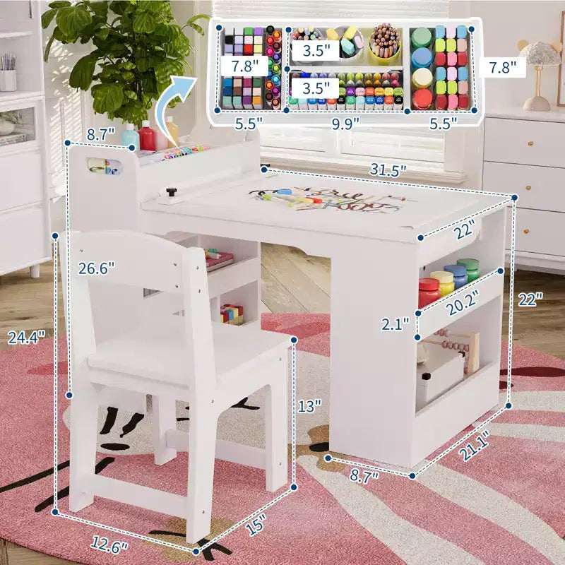 Table d'art pour enfants avec chaises, Meubles en bois pour enfants, Table de loisirs créatifs avec grandes étagères de rangement, Bureau de dessin en bois, pour salles de classe, garderies, maison