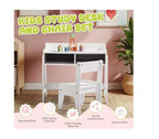 Ensemble bureau et chaise d'étude pour enfants Karl Home en MDF avec 2 compartiments de rangement