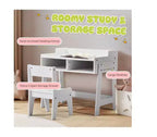 Ensemble bureau et chaise d'étude pour enfants Karl Home en MDF avec 2 compartiments de rangement