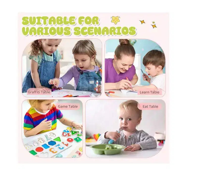 Ensemble bureau et chaise d'étude pour enfants Karl Home en MDF avec 2 compartiments de rangement