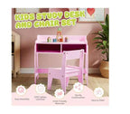 Ensemble bureau et chaise d'étude pour enfants Karl Home en MDF avec 2 compartiments de rangement