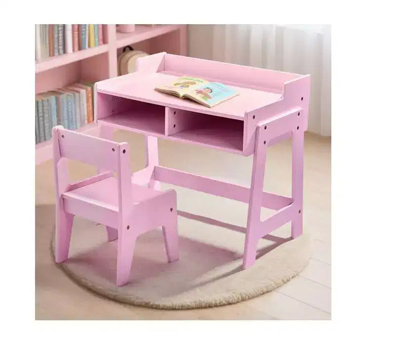 Ensemble bureau et chaise d'étude pour enfants Karl Home en MDF avec 2 compartiments de rangement