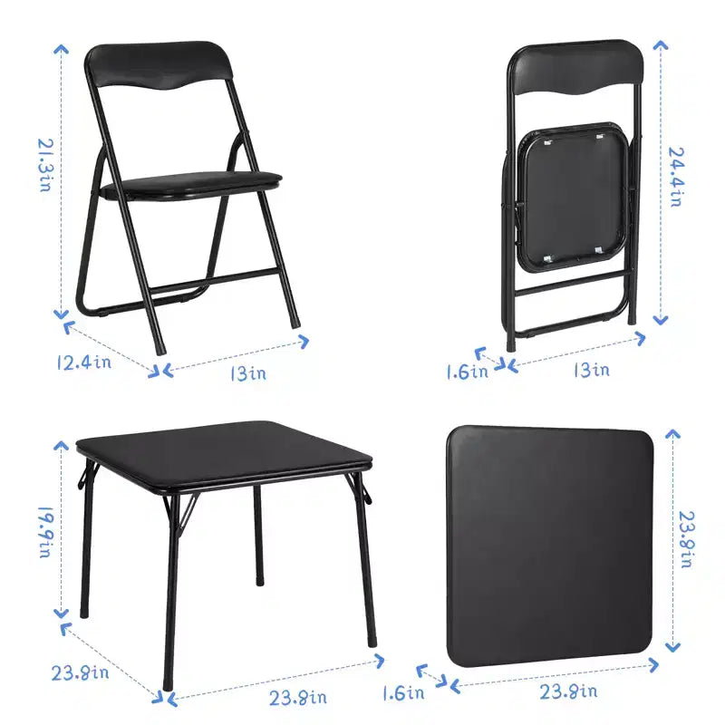 Ensemble table et deux chaises pliantes pour enfants, rembourrées, cadre métallique portable, peuvent être utilisées par les enfants pour manger, lire et jouer