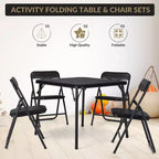 Ensemble table et deux chaises pliantes pour enfants, rembourrées, cadre métallique portable, peuvent être utilisées par les enfants pour manger, lire et jouer