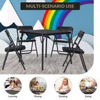 Ensemble table et deux chaises pliantes pour enfants, rembourrées, cadre métallique portable, peuvent être utilisées par les enfants pour manger, lire et jouer