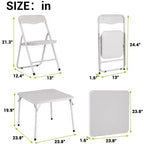 Ensemble table et deux chaises pliantes pour enfants, rembourrées, cadre métallique portable, peuvent être utilisées par les enfants pour manger, lire et jouer