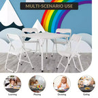 Ensemble table et deux chaises pliantes pour enfants, rembourrées, cadre métallique portable, peuvent être utilisées par les enfants pour manger, lire et jouer