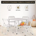 Ensemble table et deux chaises pliantes pour enfants, rembourrées, cadre métallique portable, peuvent être utilisées par les enfants pour manger, lire et jouer