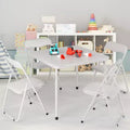 Children's folding table and chair set, cushioned, portable metal frame, can be used for children to eat, read, and playone table and two chairs