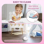 Table et 2 chaises pour enfants JOYMOR 3-en-1 avec chaises oreilles de panda, plateau amovible et rangement pour les 2-5 ans