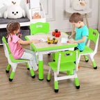 Table et 4 chaises pour enfants, bureau d'activités artistiques et manuelles réglable en hauteur pour les 2-10 ans, pieds antidérapants, charge maximale de 136 kg pour salles de classe, garderies, maison