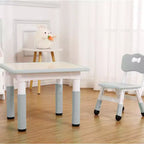 Table et 4 chaises pour enfants, bureau d'activités artistiques et manuelles réglable en hauteur pour les 2-10 ans, pieds antidérapants, charge maximale de 136 kg pour salles de classe, garderies, maison