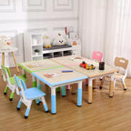 Table et 4 chaises pour enfants, bureau d'activités artistiques et manuelles réglable en hauteur pour les 2-10 ans, pieds antidérapants, charge maximale de 136 kg pour salles de classe, garderies, maison