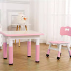 Table et 4 chaises pour enfants, bureau d'activités artistiques et manuelles réglable en hauteur pour les 2-10 ans, pieds antidérapants, charge maximale de 136 kg pour salles de classe, garderies, maison