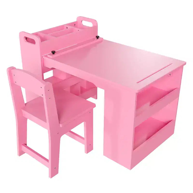 Table d'art pour enfants de 49 pouces, grande table d'activités pour enfants avec 2 chaises, bureau d'art multifonctionnel avec étagères de rangement pour chambre d'enfant, jardin d'enfants, blanc