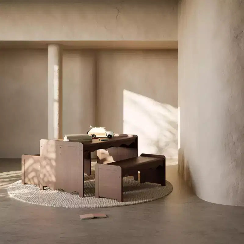 Ensemble table et bancs d'activités Montessori de luxe 3 pièces Casablanca Storkcraft pour enfants